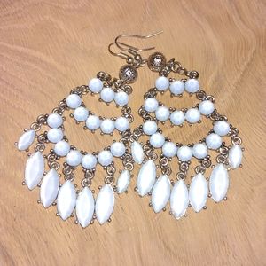 Opaque Light Blue Glass Earrings